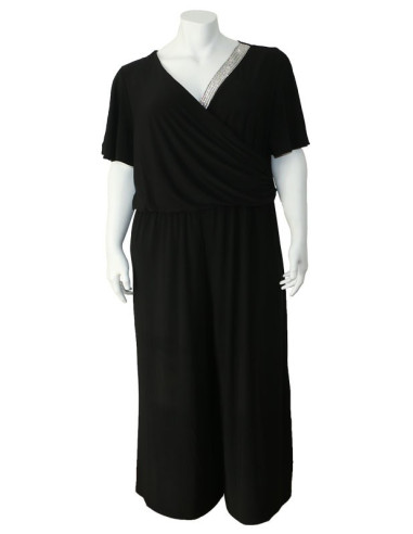 Blusa-talla-grande-gordita-cuello-bandeja-manga-3/4-arabescos-3XL-R749