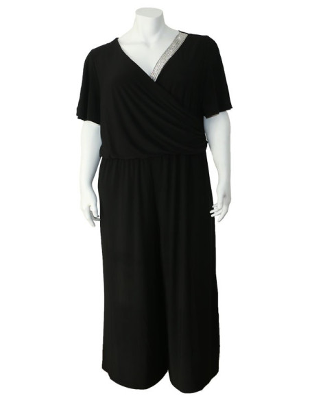 Blusa-talla-grande-gordita-cuello-bandeja-manga-3/4-arabescos-3XL-R749