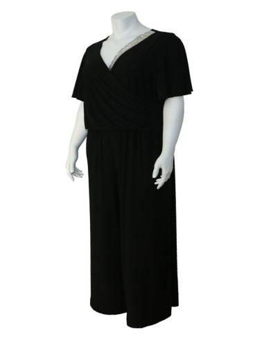 Blusa-talla-grande-gordita-cuello-bandeja-manga-3/4-arabescos-3XL-R749