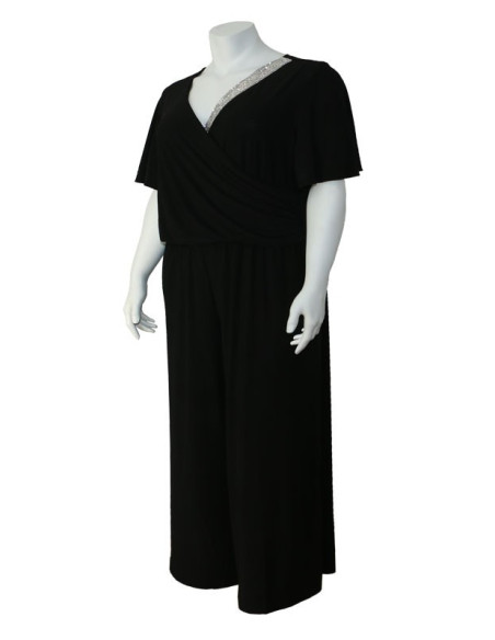 Blusa-talla-grande-gordita-cuello-bandeja-manga-3/4-arabescos-3XL-R749