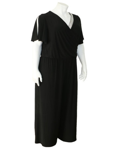 Blusa-talla-grande-gordita-cuello-bandeja-manga-3/4-arabescos-3XL-R749