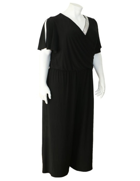 Blusa-talla-grande-gordita-cuello-bandeja-manga-3/4-arabescos-3XL-R749