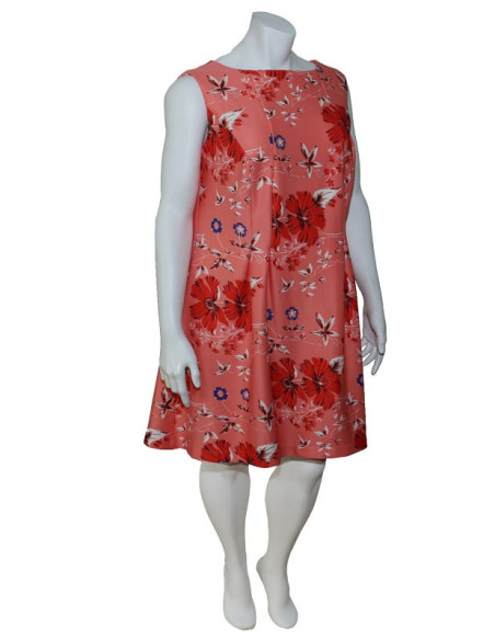 Blusa-talla-grande-gordita-cuello-bandeja-manga-3/4-arabescos-3XL-R749
