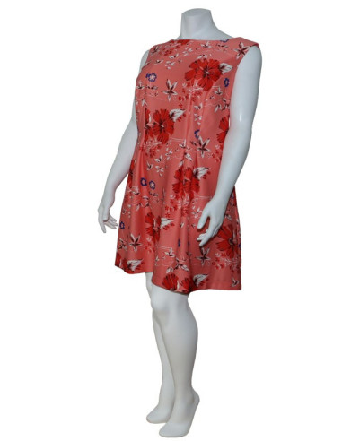 Blusa-talla-grande-gordita-cuello-bandeja-manga-3/4-arabescos-3XL-R749