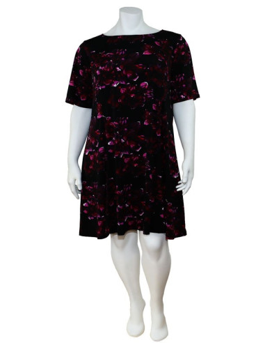 Blusa-talla-grande-gordita-cuello-bandeja-manga-3/4-arabescos-3XL-R749