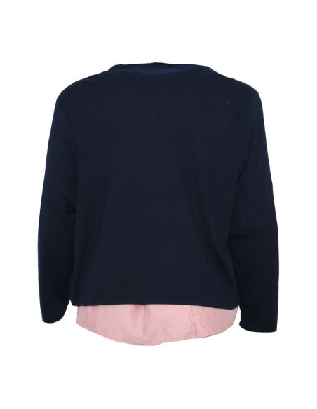 Blusa-talla-grande-gordita-cuello-bandeja-manga-3/4-arabescos-3XL-R749