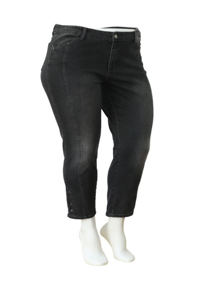 Blusa-talla-grande-gordita-cuello-bandeja-manga-3/4-arabescos-3XL-R749