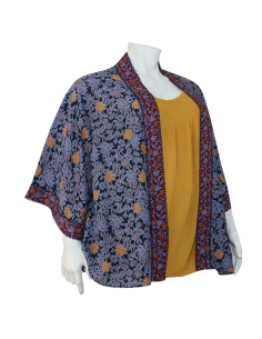 Blusa-talla-grande-gordita-cuello-bandeja-manga-3/4-arabescos-3XL-R749 2