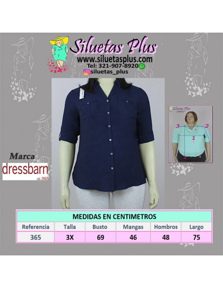 blusa talla grande gordita azul camisa colombia 3XL R365 0.jpg